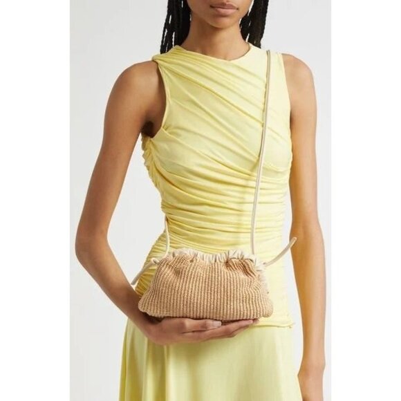Mansur Gavriel Mini Cloud Clutch in Natural & Jasmine New Womens Crossbody Bag - Picture 12 of 14